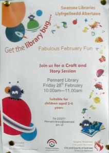 Join us for a Craft and Story Session at Pennard Library 28Feb2014
